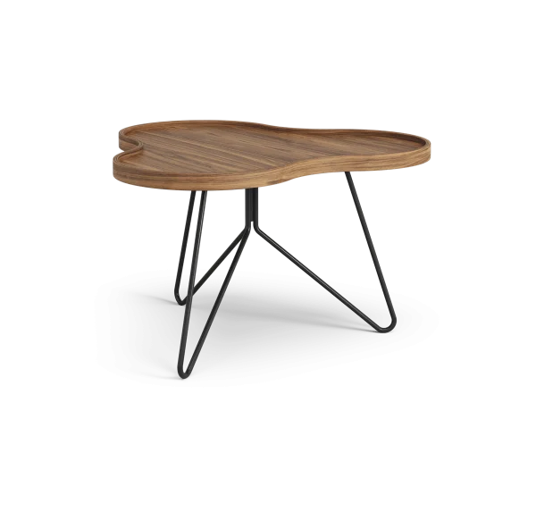 Swedese Flower mono table Special Edition 62x66 cm H39 cm-lacquered walnut-black lacquered steel