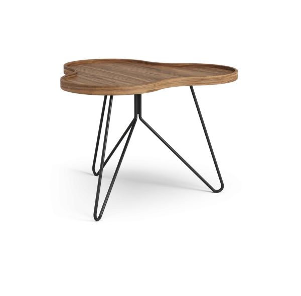 Swedese Flower mono table Special Edition 62x66 cm H45 cm-lacquered walnut-black lacquered steel