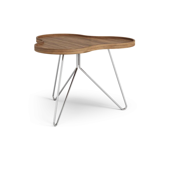 Swedese Flower mono table Special Edition 62x66 cm H45 cm-lacquered walnut-chromed steel