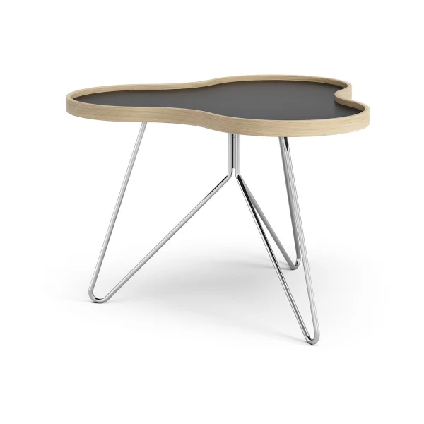 Swedese Flower table 62x66 cm 45 cm, Black-oak edge-chrome base