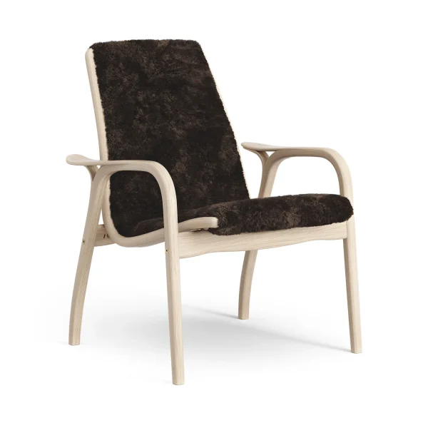 Swedese Laminett armchair Sheepskin Espresso-white pigmented oak