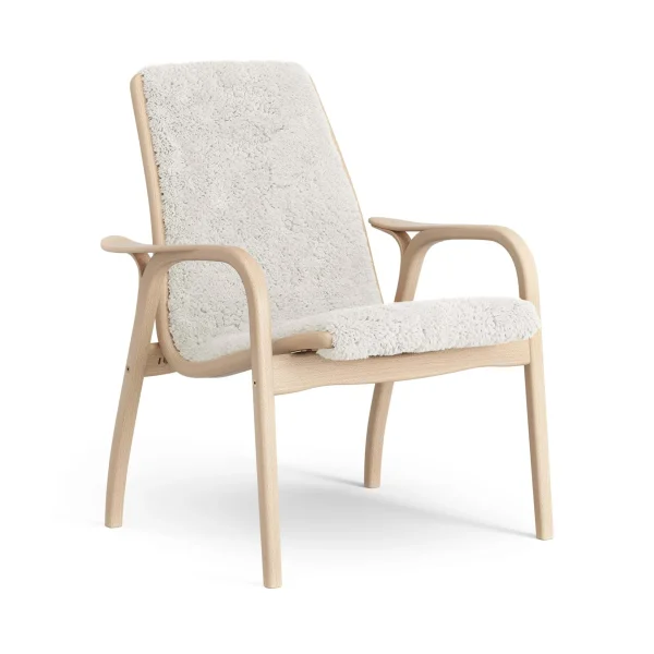 Swedese Laminett armchair Sheepskin Off white-lacquered beech