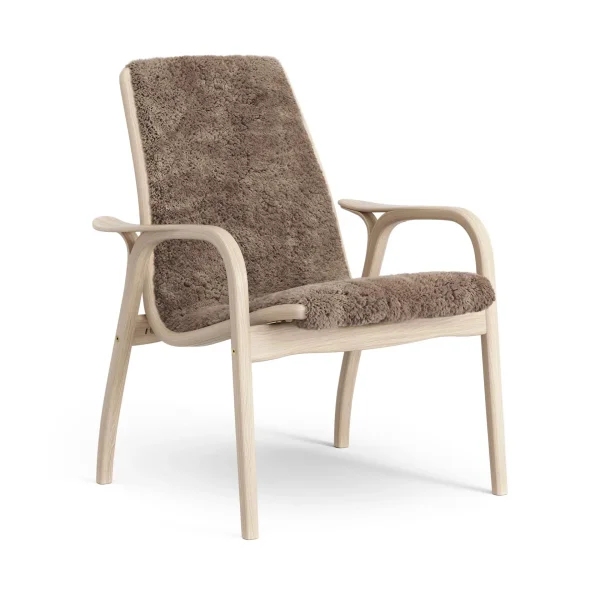 Swedese Laminett armchair Sheepskin Sahara-white pigmented oak