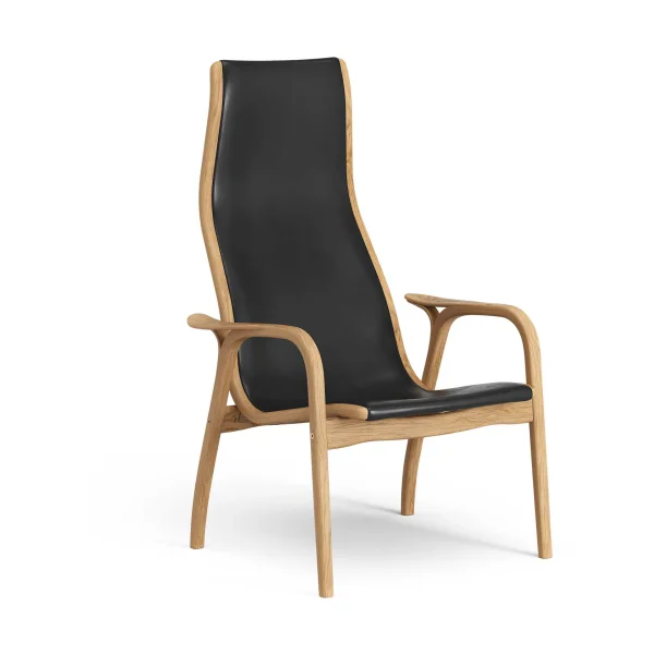 Swedese Lamino armchair Saddle leather Black-oiled oak