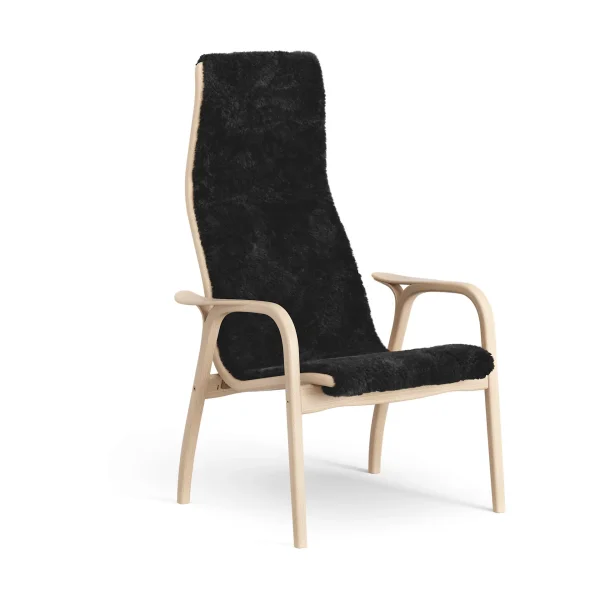 Swedese Lamino armchair Sheepskin black-lacquered beech