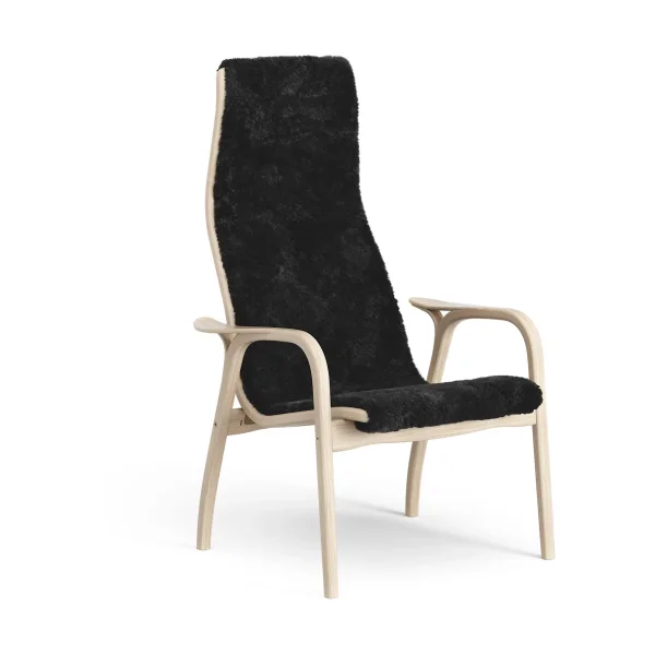 Swedese Lamino armchair Sheepskin Black-white pigmented oak