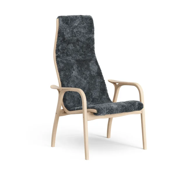Swedese Lamino armchair Sheepskin Charcoal-lacquered beech