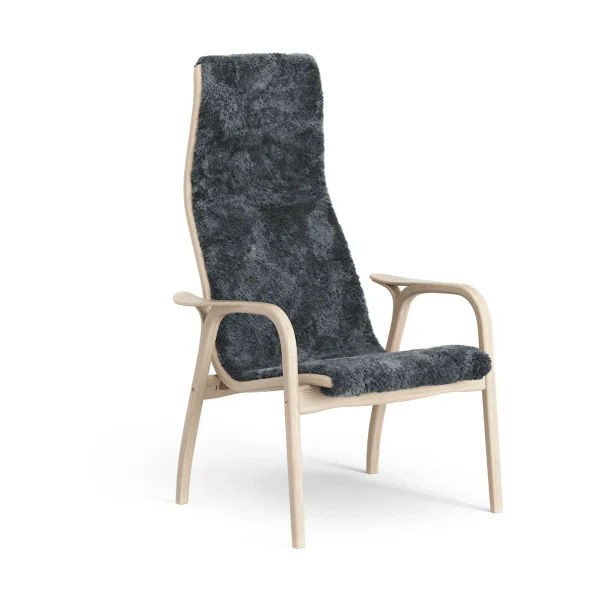 Swedese Lamino armchair Sheepskin Charcoal-white pigmented oak