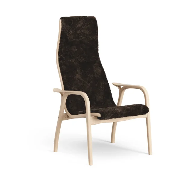 Swedese Lamino armchair Sheepskin Espresso-lacquered beech