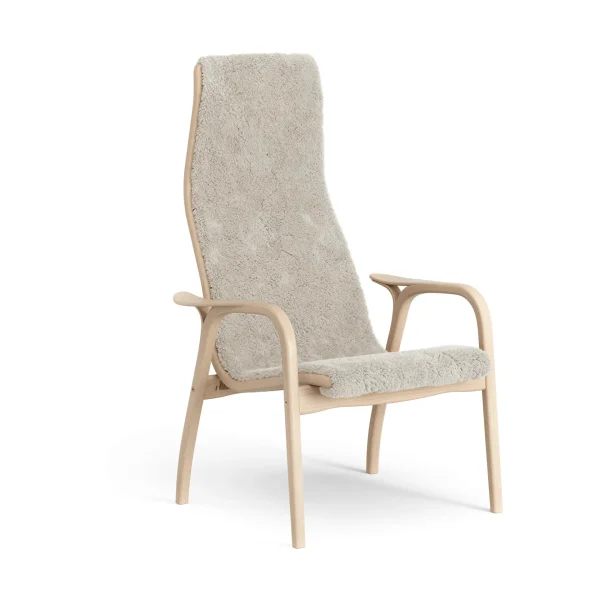 Swedese Lamino armchair Sheepskin Moonlight-lacquered beech