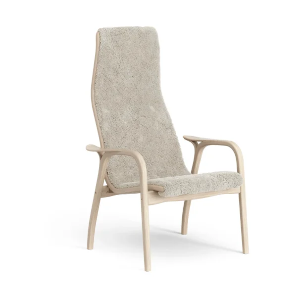 Swedese Lamino armchair Sheepskin Moonlight-white-pigmented oak