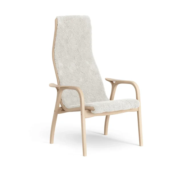 Swedese Lamino armchair Sheepskin Off white-lacquered beech