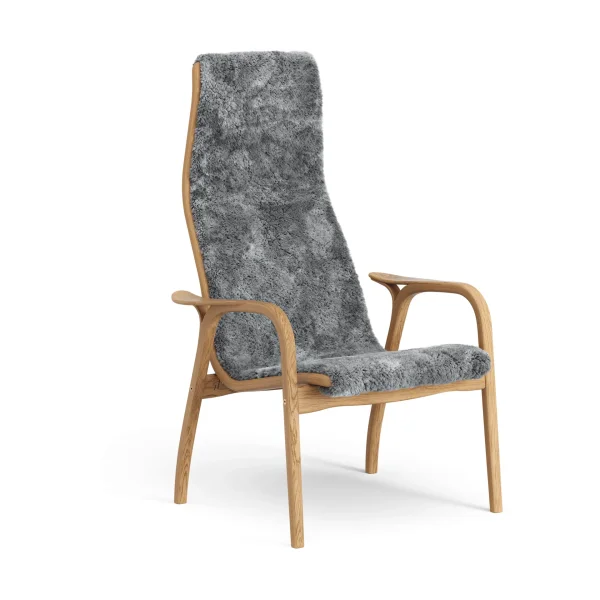 Swedese Lamino armchair Sheepskin Scandinavian grey-oiled oak
