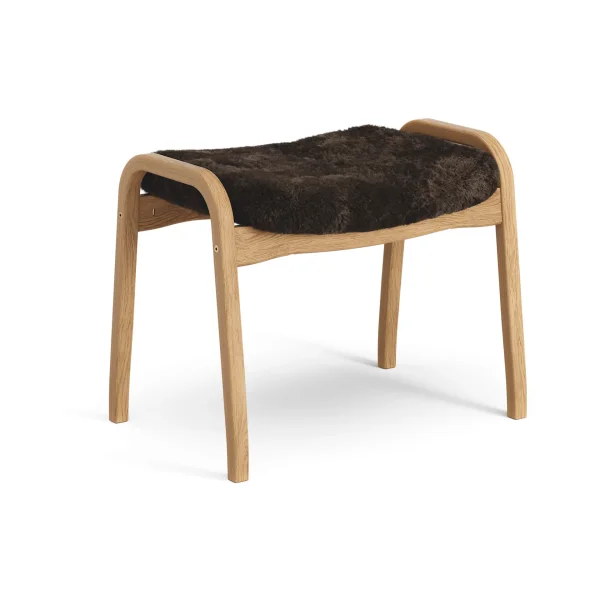Swedese Lamino footstool Sheepskin Espresso-oiled oak
