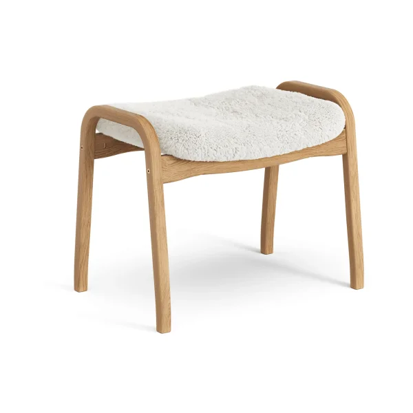 Swedese Lamino footstool Sheepskin Off white-oiled oak
