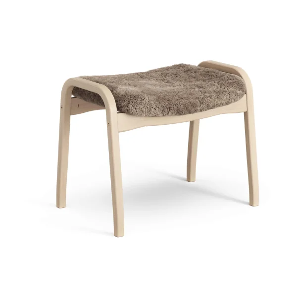 Swedese Lamino footstool Sheepskin Sahara-lacquered beech
