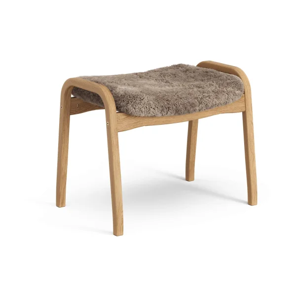 Swedese Lamino footstool Sheepskin Sahara-oiled oak