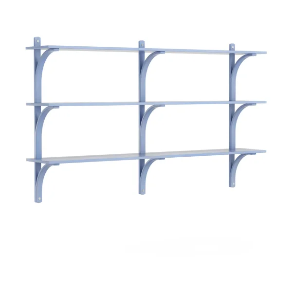 Swedese Levi shelf 3 shelves ILKE Blue-aluminium, 180 cm
