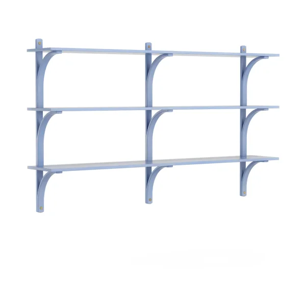 Swedese Levi shelf 3 shelves ILKE Blue-brass, 180 cm