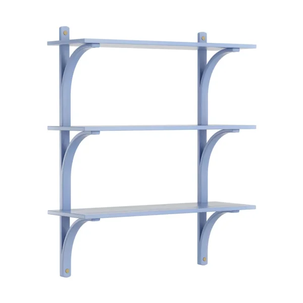 Swedese Levi shelf 3 shelves ILKE Blue-brass, 90 cm