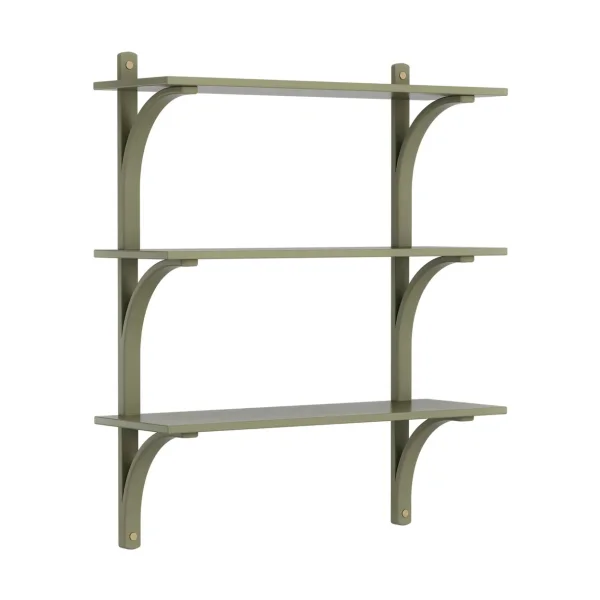 Swedese Levi shelf 3 shelves Moss green-aluminium, 90 cm