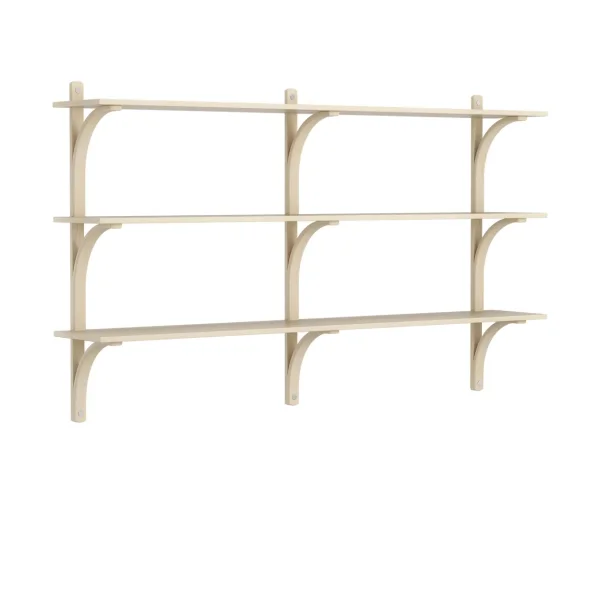 Swedese Levi shelf 3 shelves Natural lacquered ash-aluminium, 180 cm