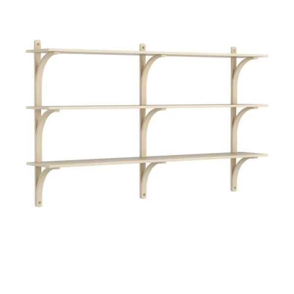 Swedese Levi shelf 3 shelves Natural lacquered ash-brass, 180 cm