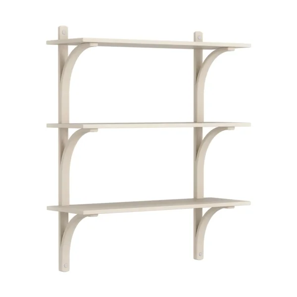 Swedese Levi shelf 3 shelves White-pigmented ash-aluminium, 90 cm