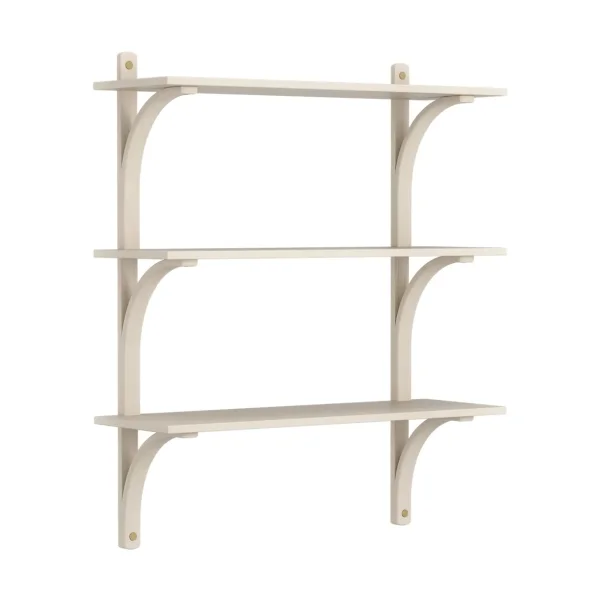 Swedese Levi shelf 3 shelves White pigmented ash-brass, 90 cm