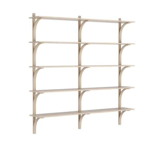 Swedese Levi shelf 3 shelves White pigmented oak-aluminium, 180 cm