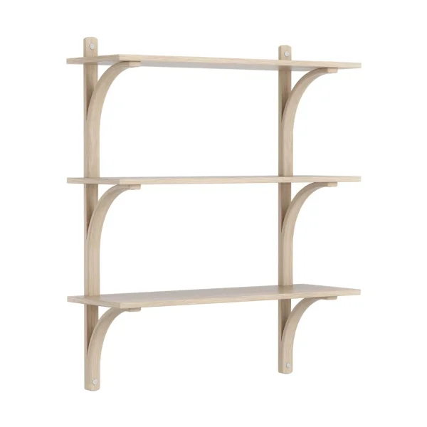 Swedese Levi shelf 3 shelves White-pigmented oak-aluminum, 90 cm