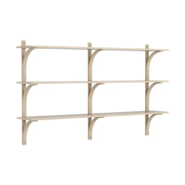 Swedese Levi shelf 3 shelves White-pigmented oak-brass, 180 cm