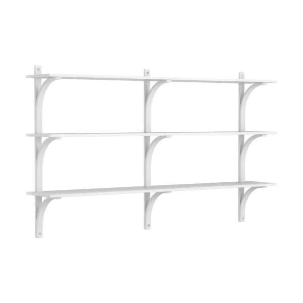 Swedese Levi shelf 3 shelves White-stained ash-aluminium, 180 cm