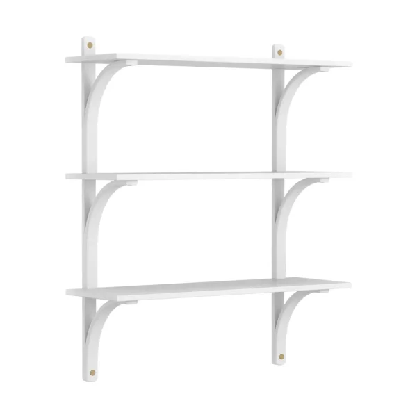 Swedese Levi shelf 3 shelves White-stained ash-brass, 90 cm