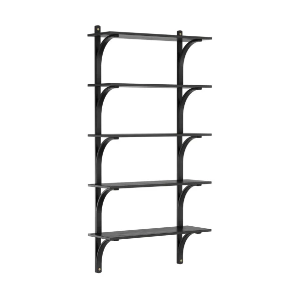 Swedese Levi shelf 5 shelves Black-stained ash-brass, 90 cm