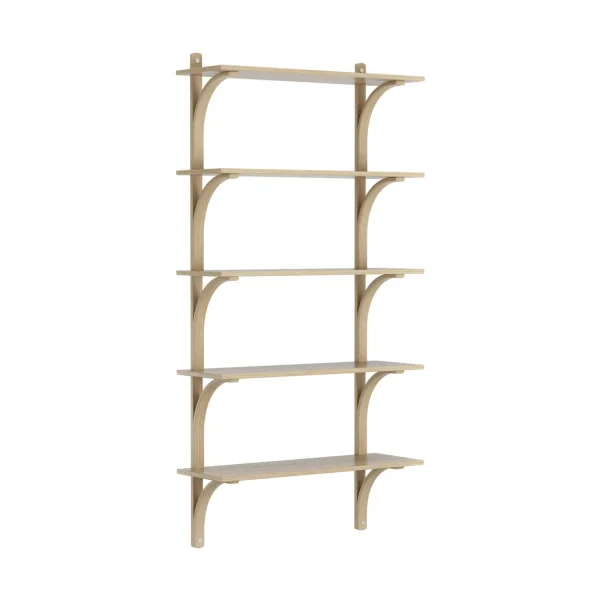 Swedese Levi shelf 5 shelves Clear lacquered oak-aluminium, 90 cm
