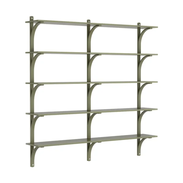 Swedese Levi shelf 5 shelves Moss green-aluminium, 180 cm