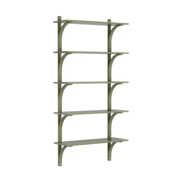 Swedese Levi shelf 5 shelves Moss green-aluminium, 90 cm