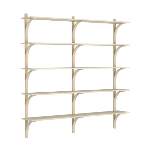 Swedese Levi shelf 5 shelves Natural lacquered ash-aluminium, 180 cm