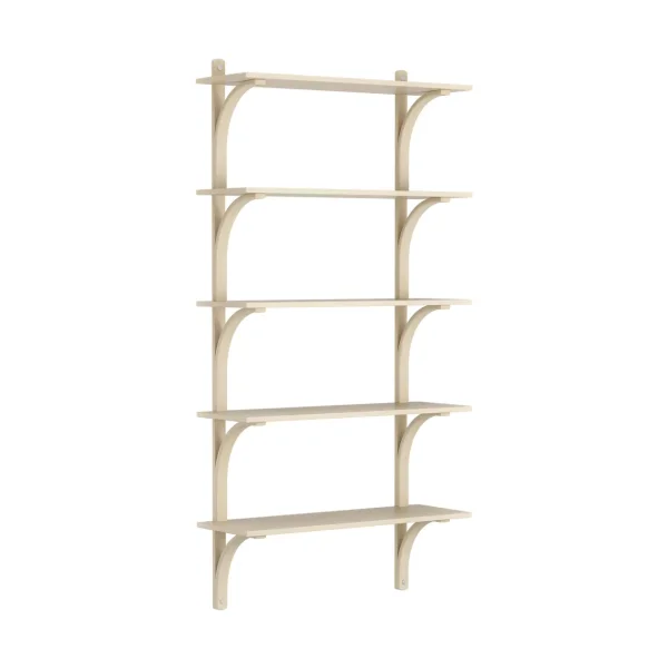 Swedese Levi shelf 5 shelves Natural lacquered ash-aluminium, 90 cm
