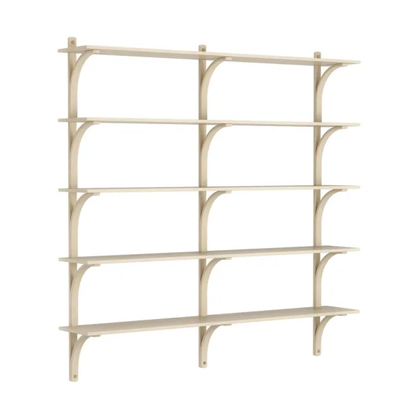 Swedese Levi shelf 5 shelves Natural lacquered ash-brass, 180 cm
