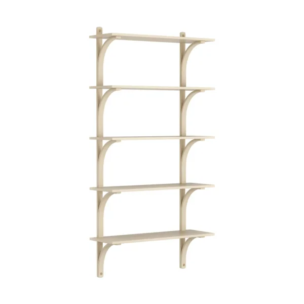 Swedese Levi shelf 5 shelves Natural lacquered ash-brass, 90 cm
