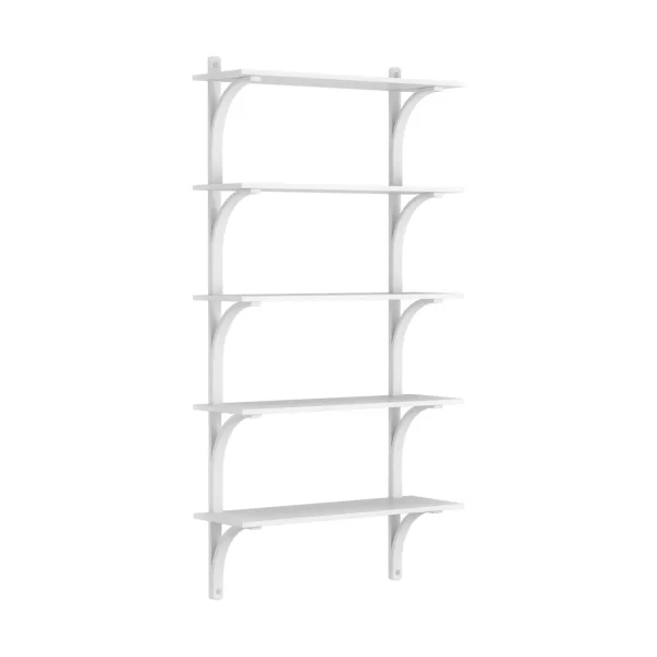 Swedese Levi shelf 5 shelves White lacquered ash-aluminium, 90 cm