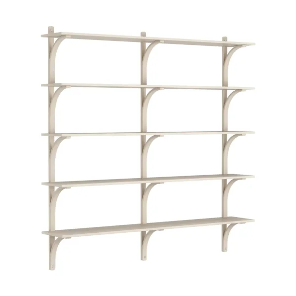 Swedese Levi shelf 5 shelves White pigmented ash-aluminium, 180 cm