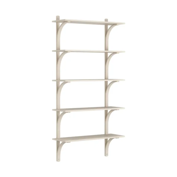Swedese Levi shelf 5 shelves White-pigmented ash-aluminium, 90 cm