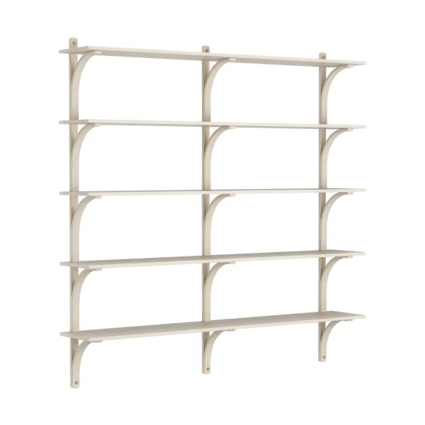 Swedese Levi shelf 5 shelves White pigmented ash-brass, 180 cm