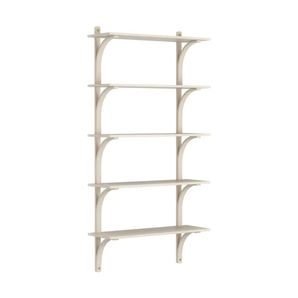Swedese Levi shelf 5 shelves White pigmented ash-brass, 90 cm