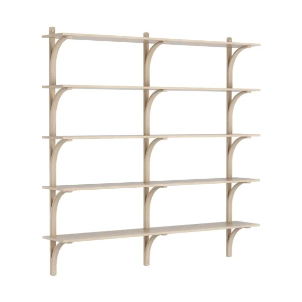 Swedese Levi shelf 5 shelves White pigmented oak-aluminium, 180 cm