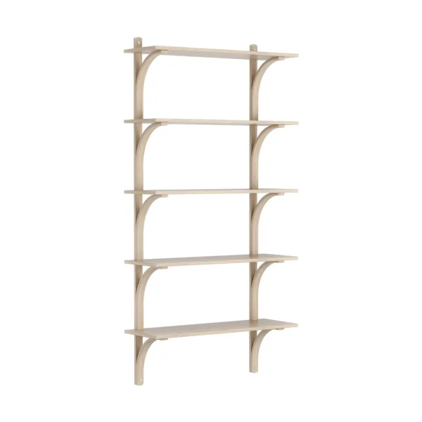 Swedese Levi shelf 5 shelves White-pigmented oak-aluminum, 90 cm