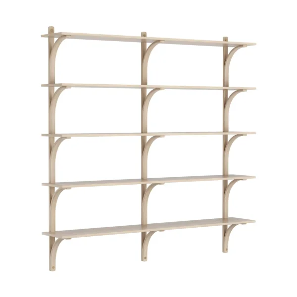 Swedese Levi shelf 5 shelves White-pigmented oak-brass, 180 cm